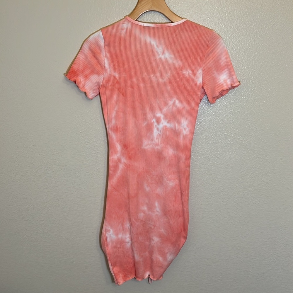 21 Saints Tie Dye Cinch Summer Short Sleeve Dress - Picture 7 of 9
